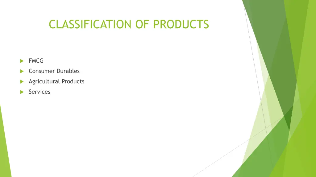 classification of products