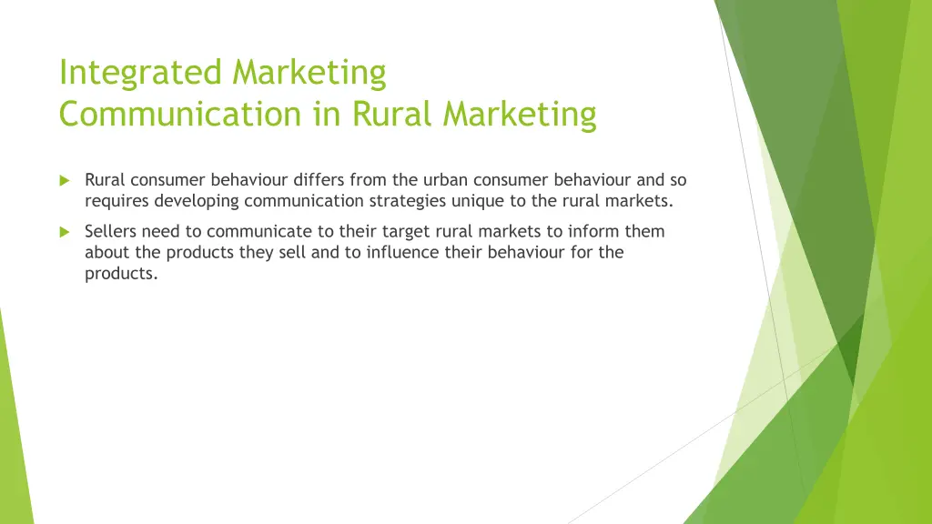 integrated marketing communication in rural