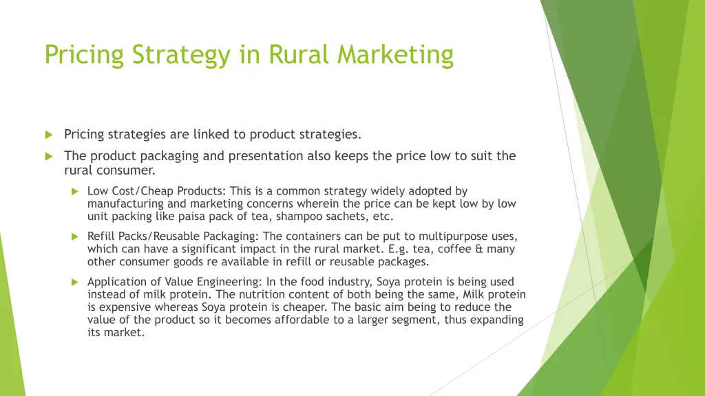 pricing strategy in rural marketing