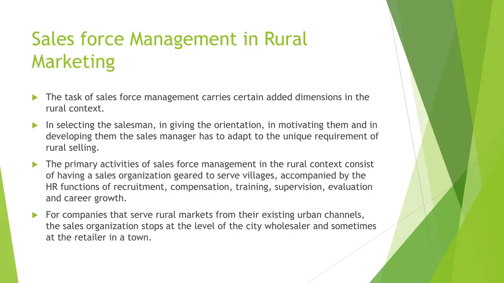 sales force management in rural marketing