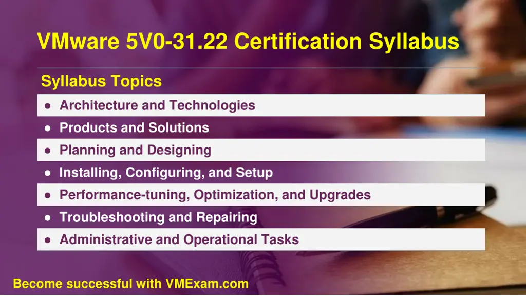 vmware 5v0 31 22 certification syllabus