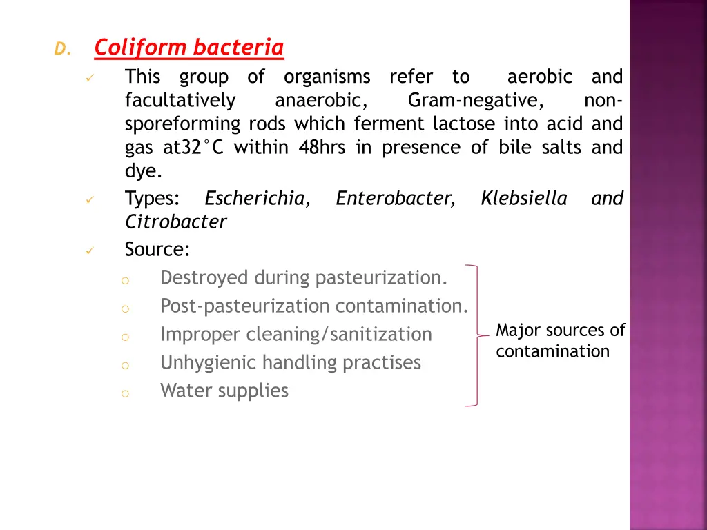 coliform bacteria this group of organisms refer