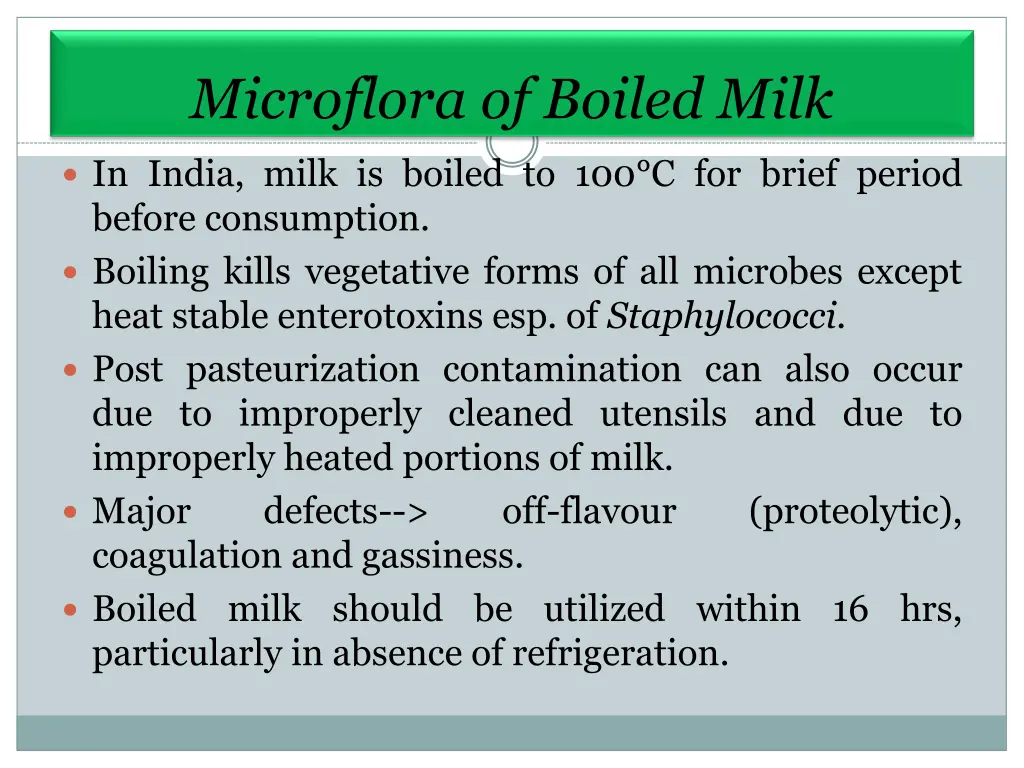 microflora of boiled milk