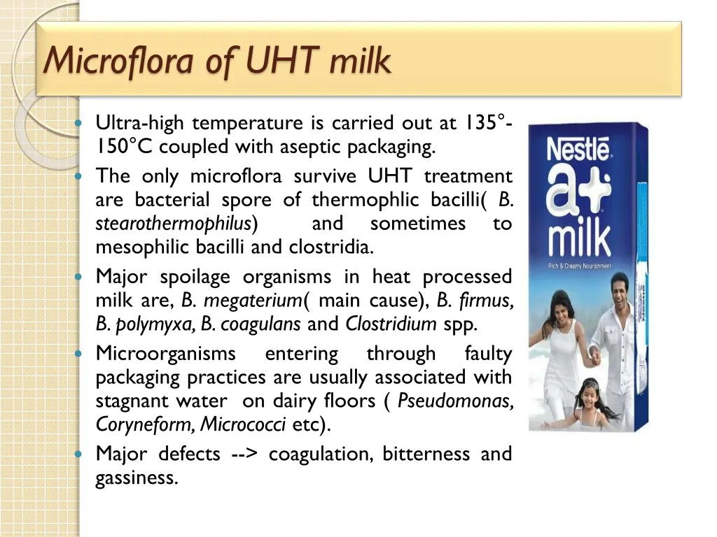 microflora of uht milk