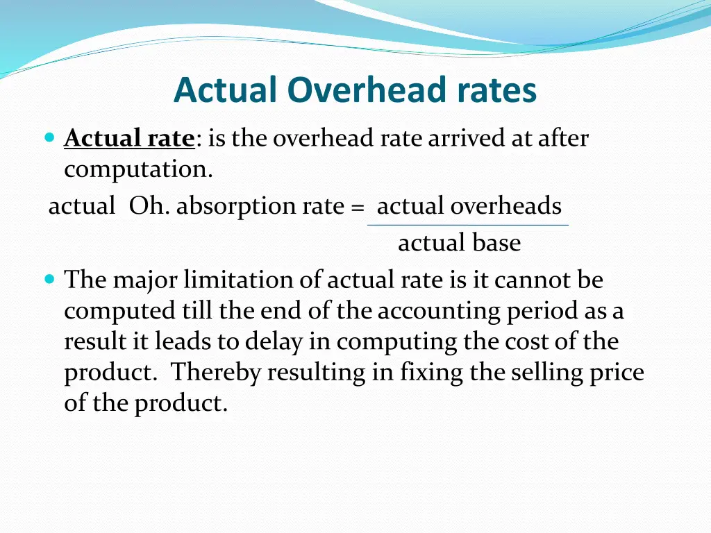 actual overhead rates