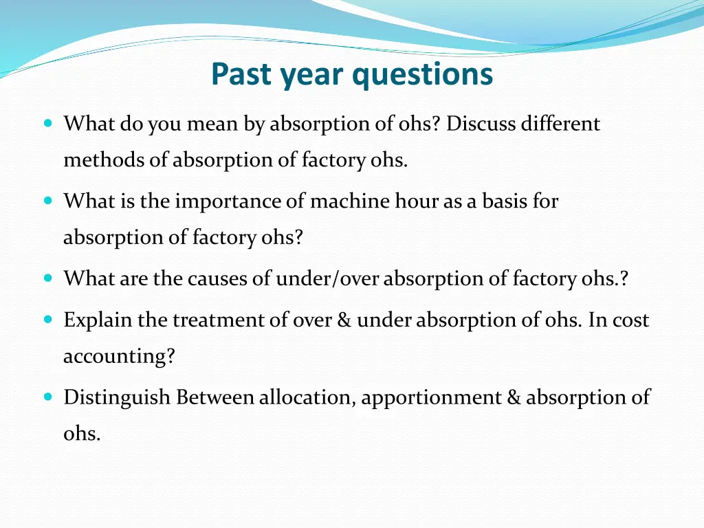 past year questions