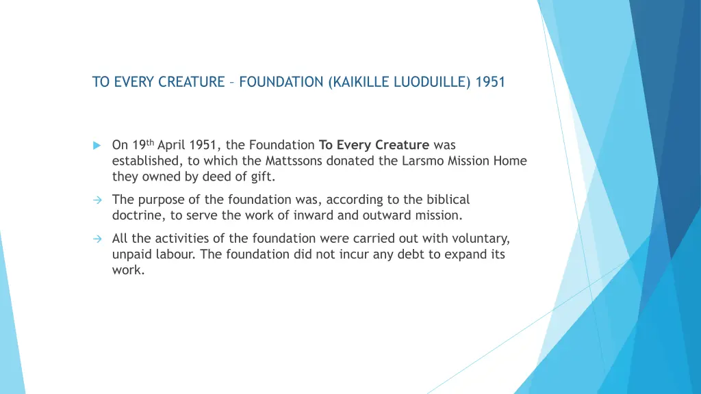 to every creature foundation kaikille luoduille