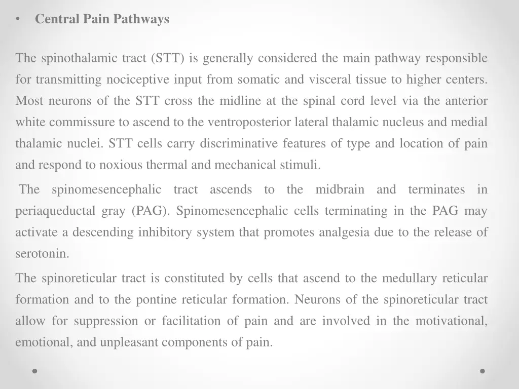 central pain pathways