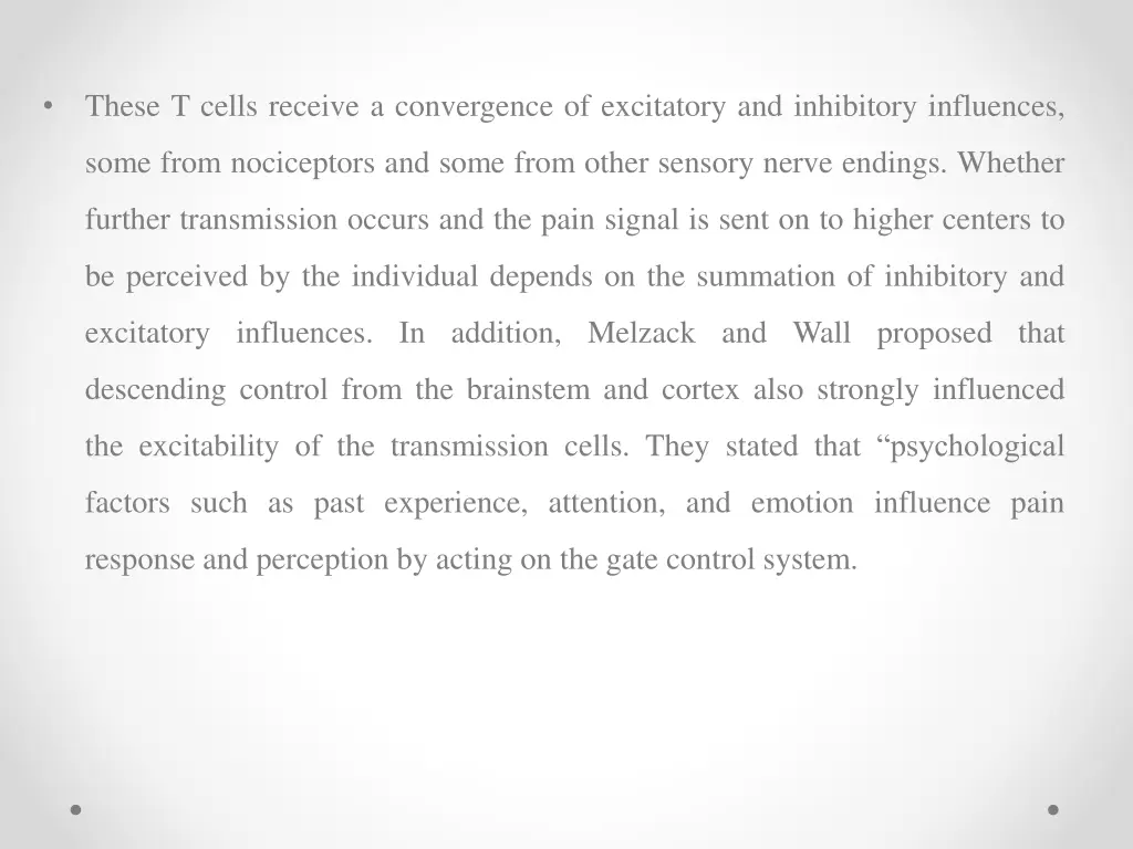 these t cells receive a convergence of excitatory