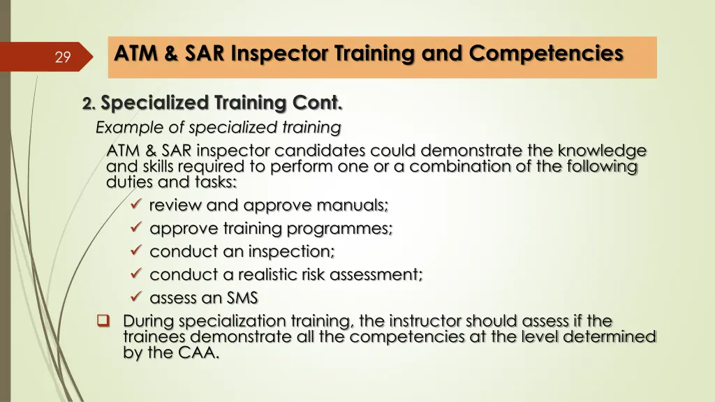 atm sar inspector training and competencies 10