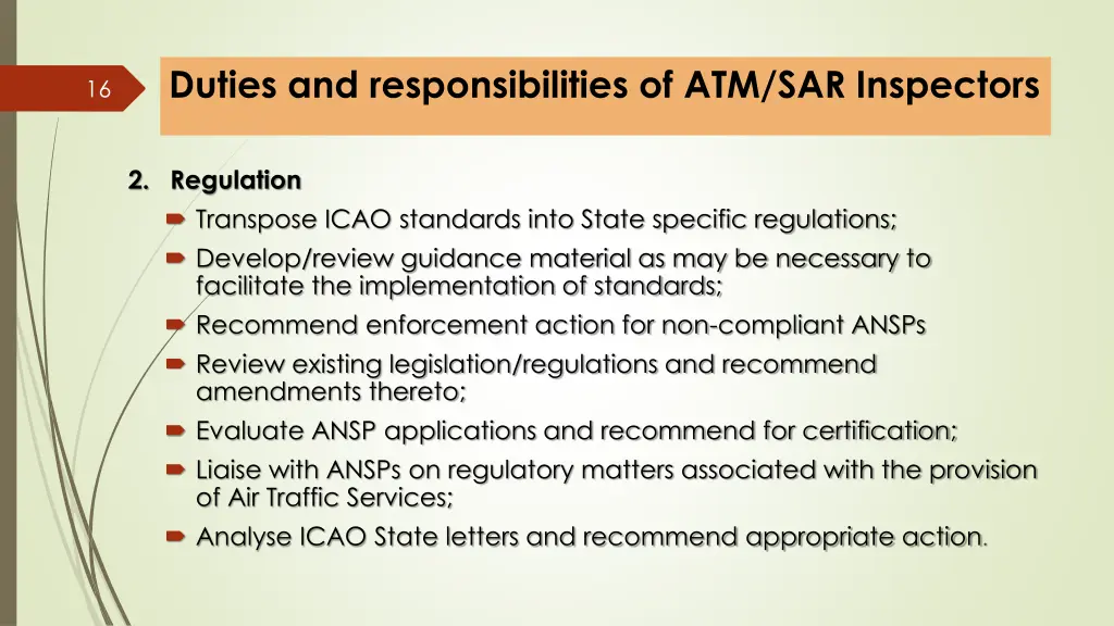 duties and responsibilities of atm sar inspectors 2