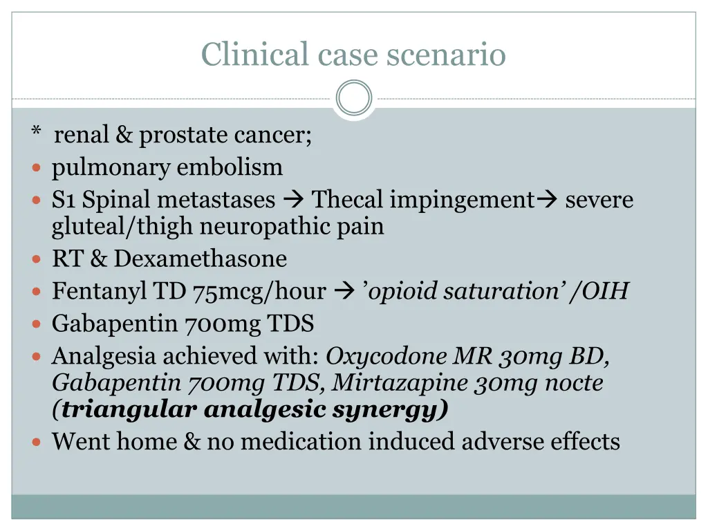 clinical case scenario