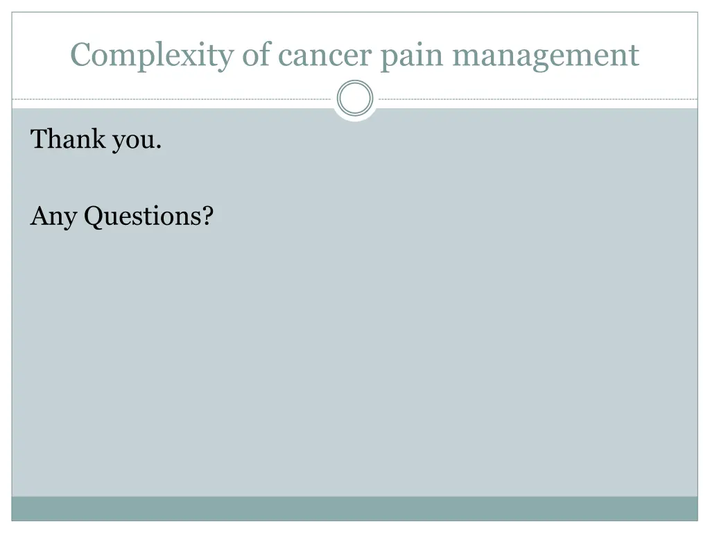 complexity of cancer pain management