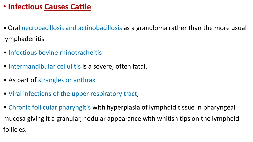 infectious causes cattle