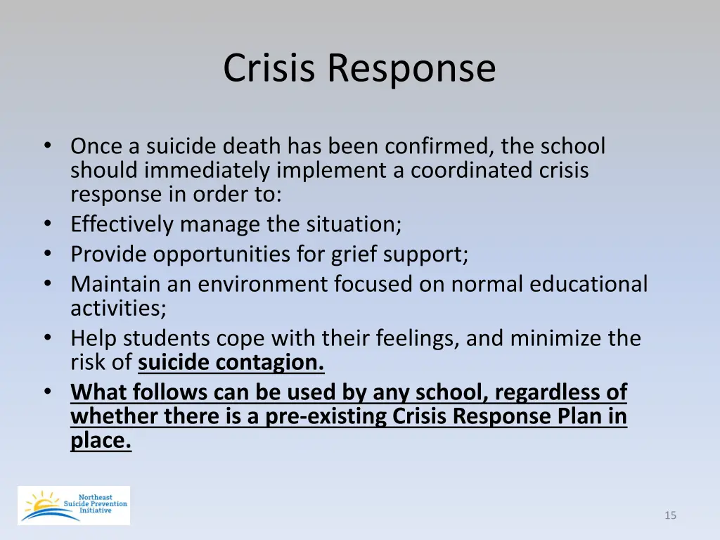 crisis response