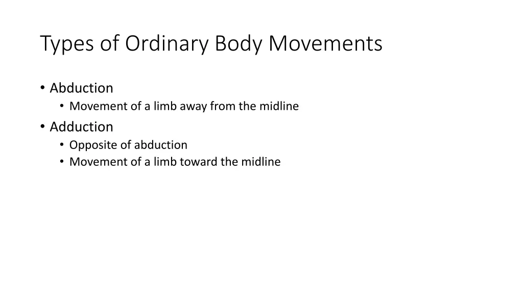 types of ordinary body movements 1