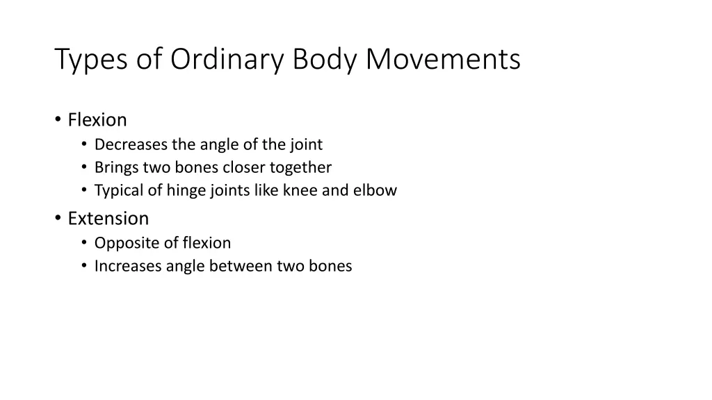 types of ordinary body movements