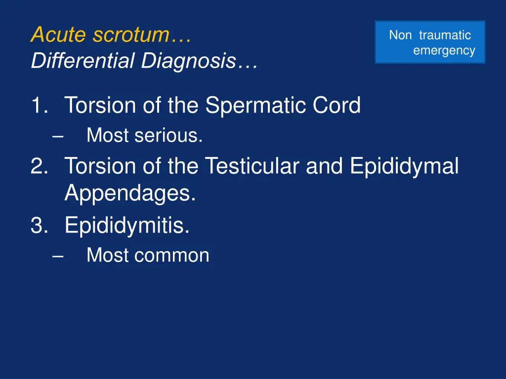 acute scrotum differential diagnosis