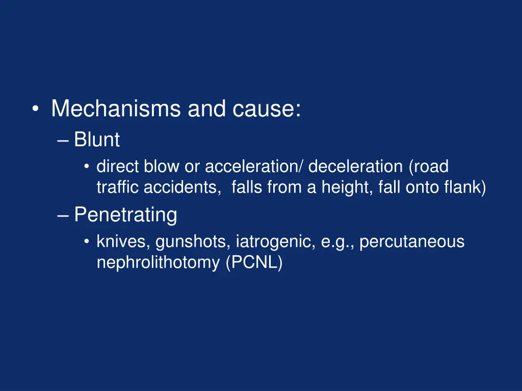 mechanisms and cause blunt direct blow