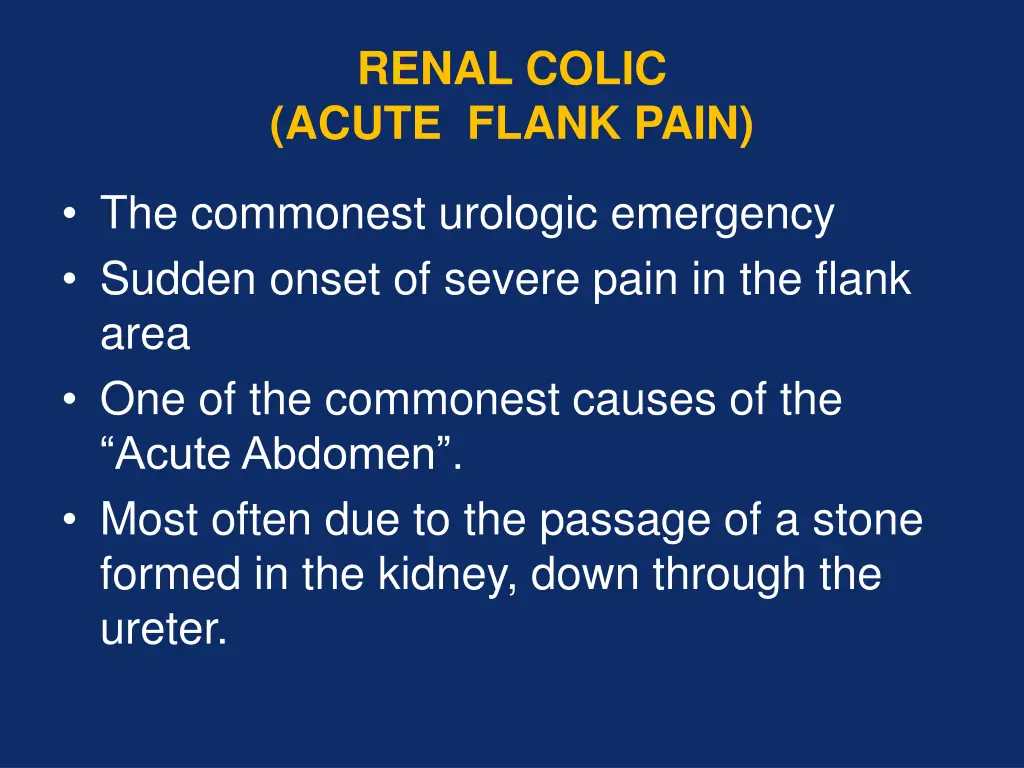 renal colic acute flank pain