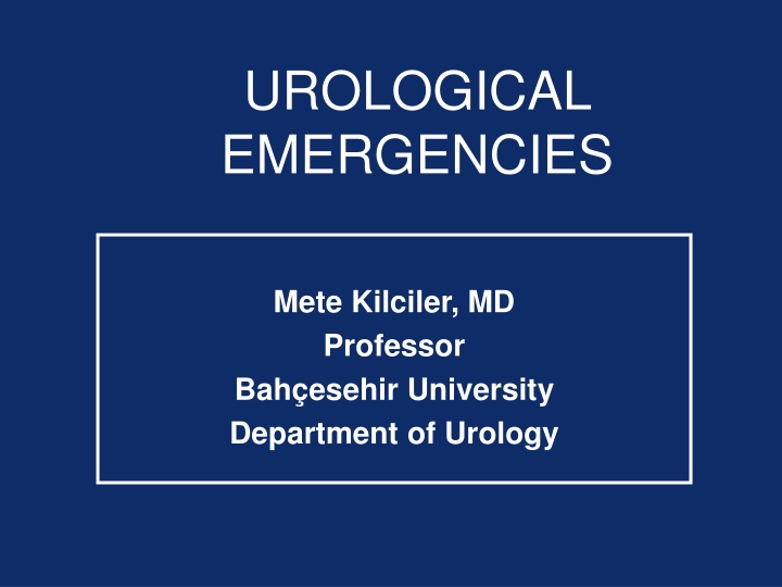 urological emergencies