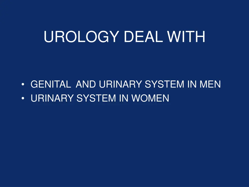 urology deal with