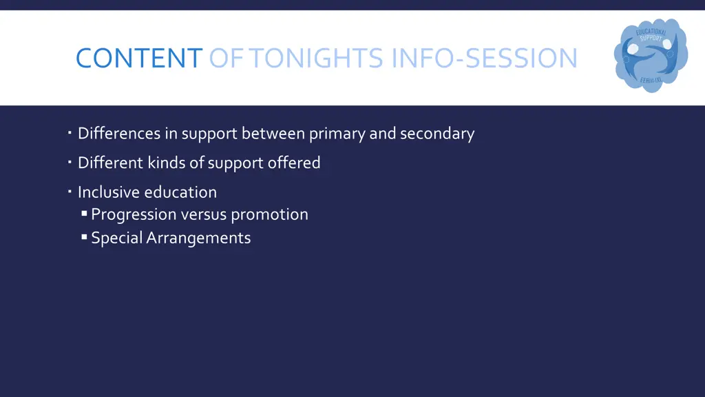 contentof tonights info session