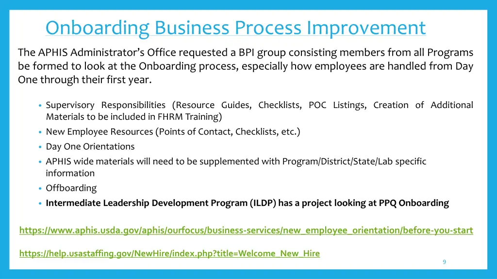 onboarding business process improvement