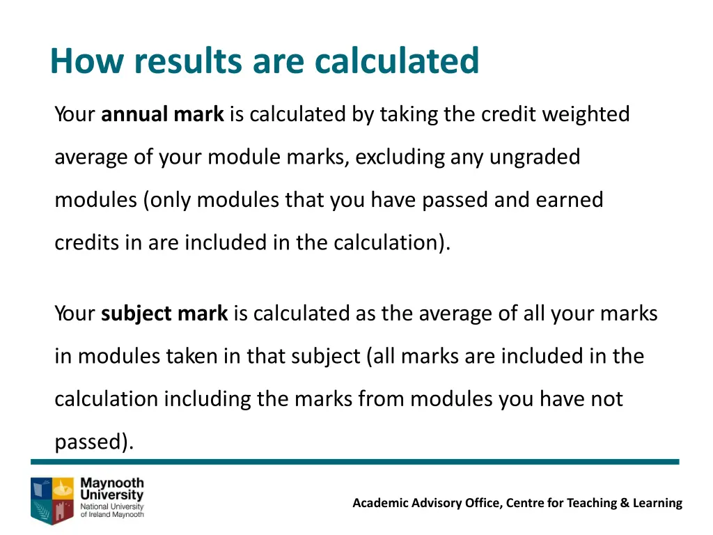 how results are calculated