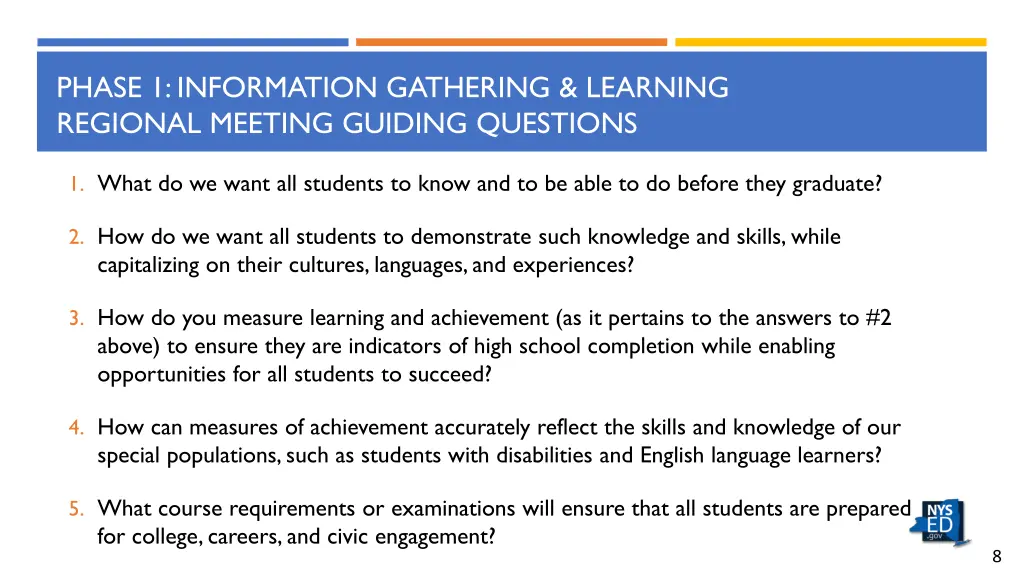 phase 1 information gathering learning regional