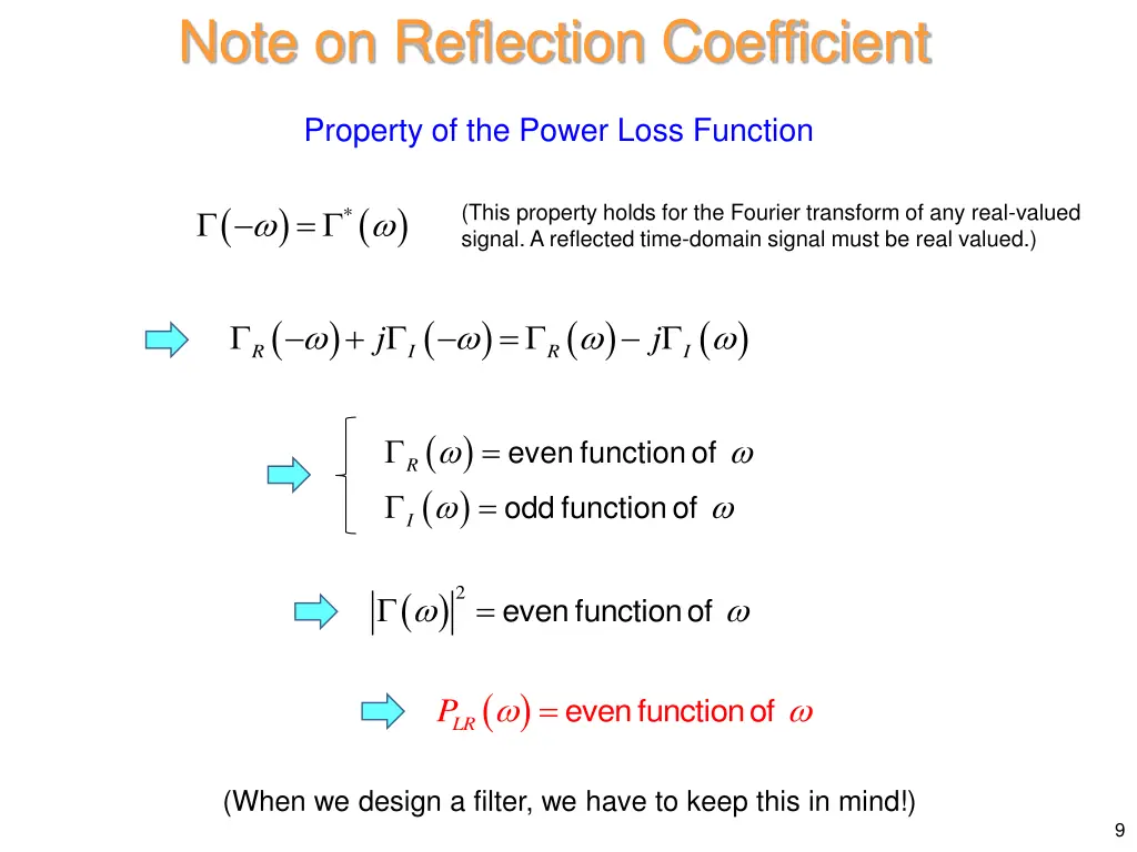 note on reflection coefficient