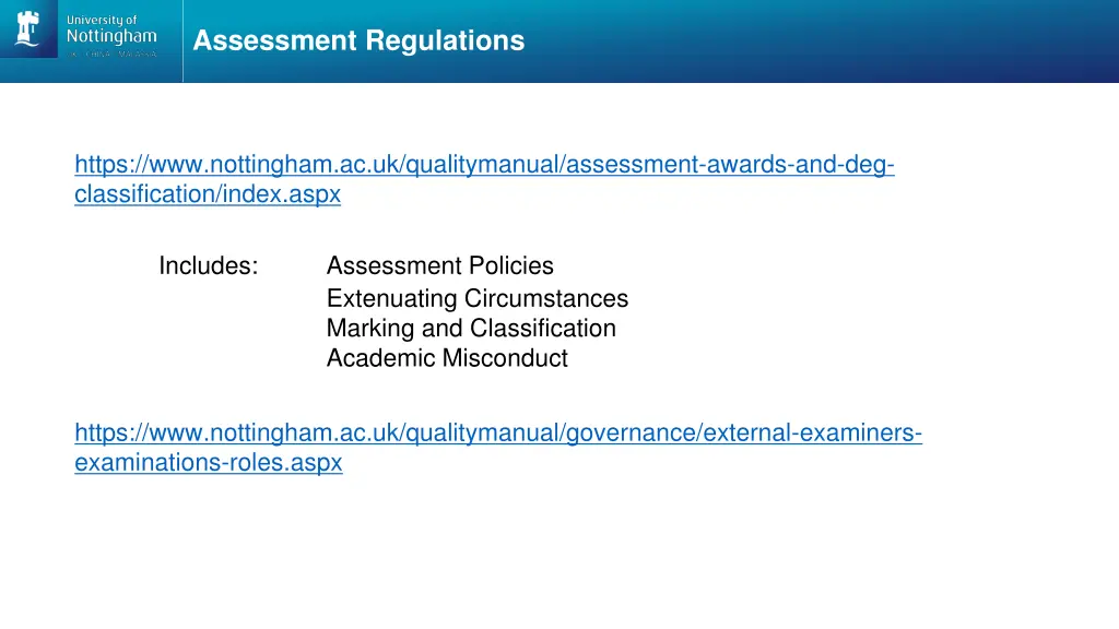 assessment regulations