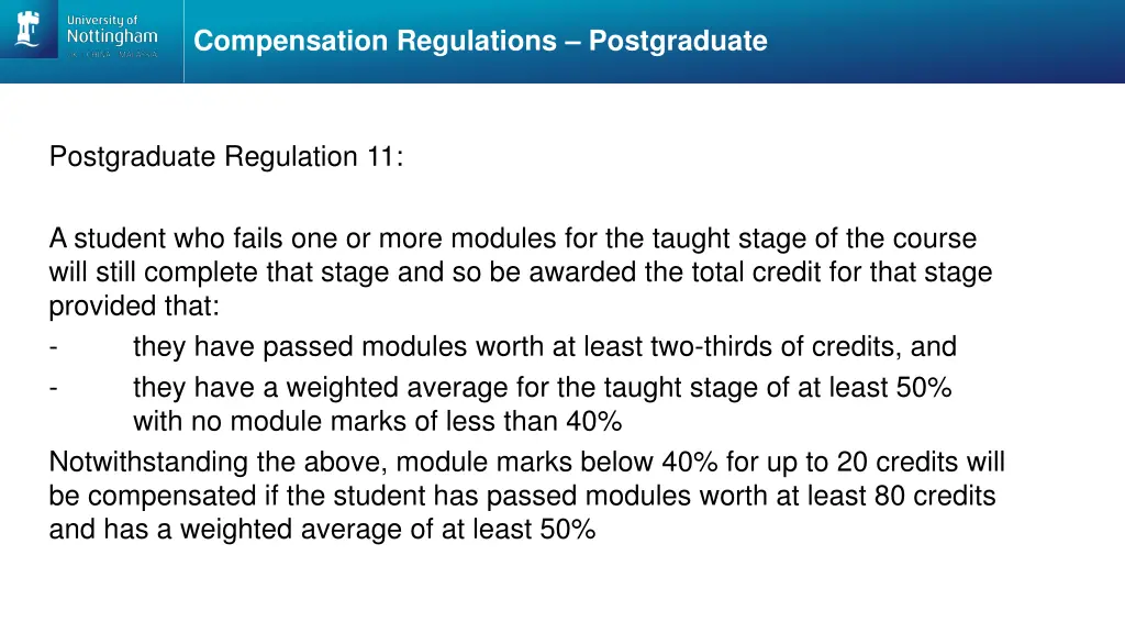 compensation regulations postgraduate