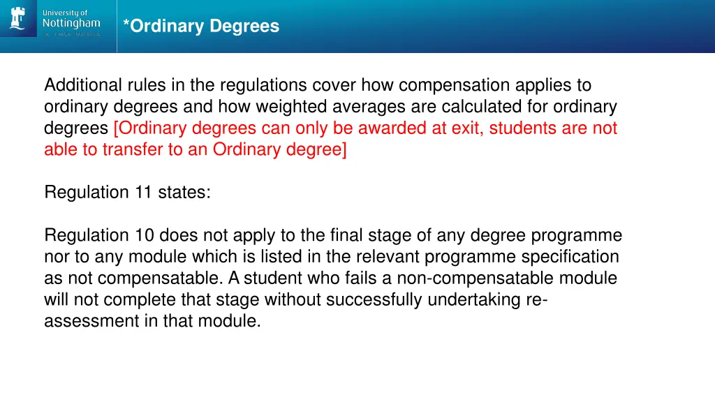 ordinary degrees