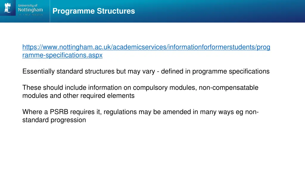 programme structures