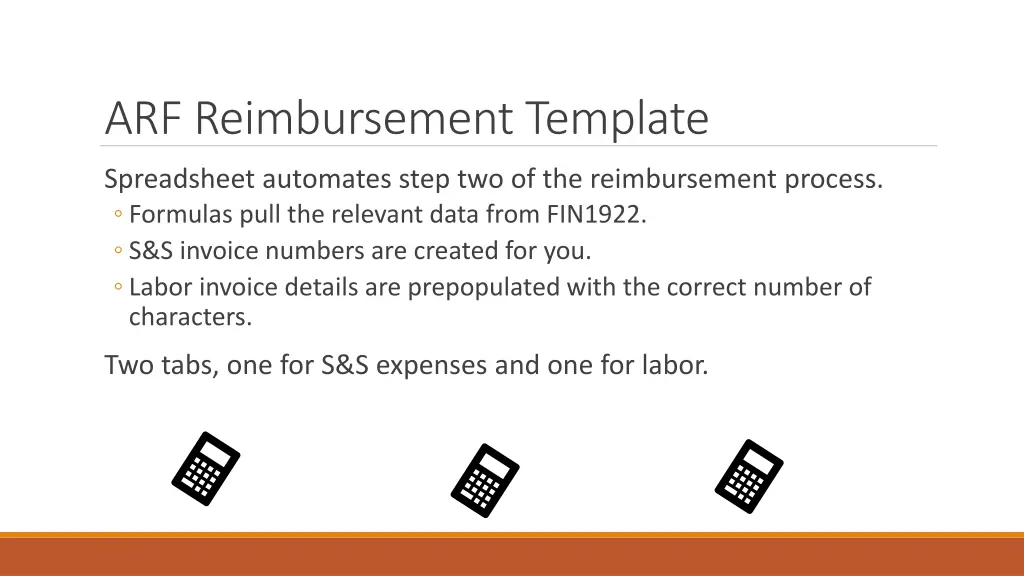 arf reimbursement template