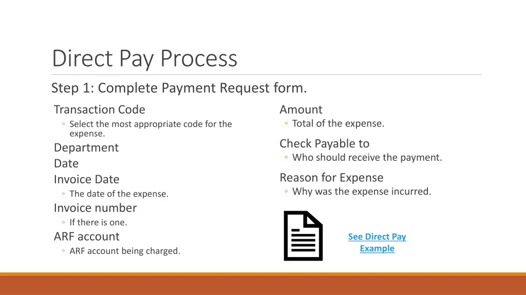 direct pay process