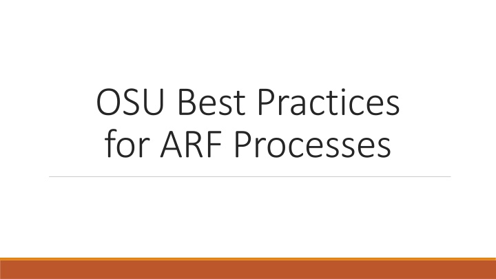 osu best practices for arf processes