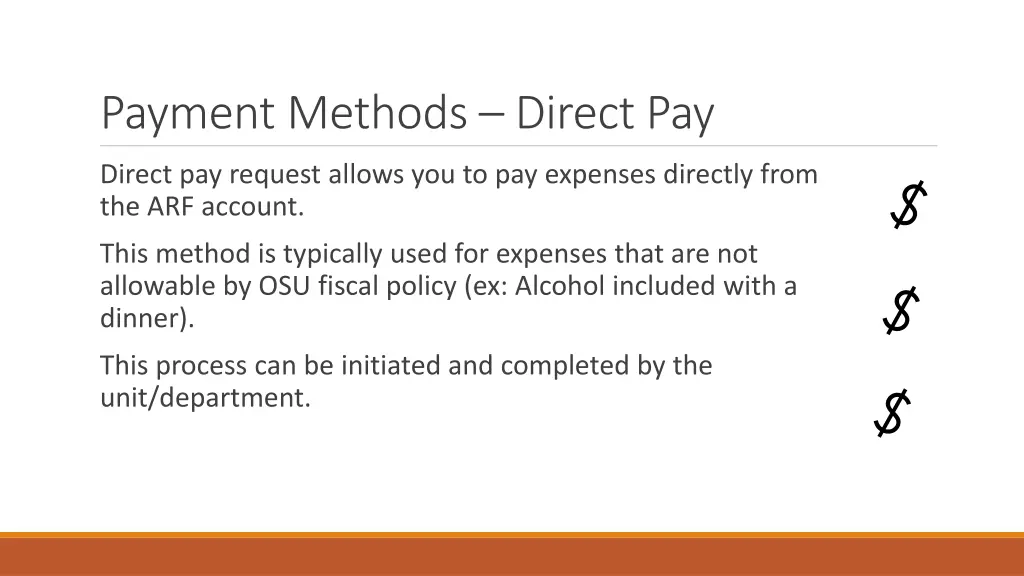 payment methods direct pay