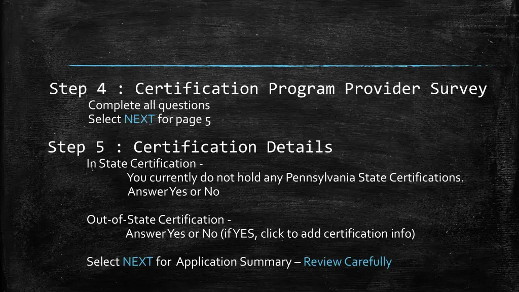 step 4 certification program provider survey