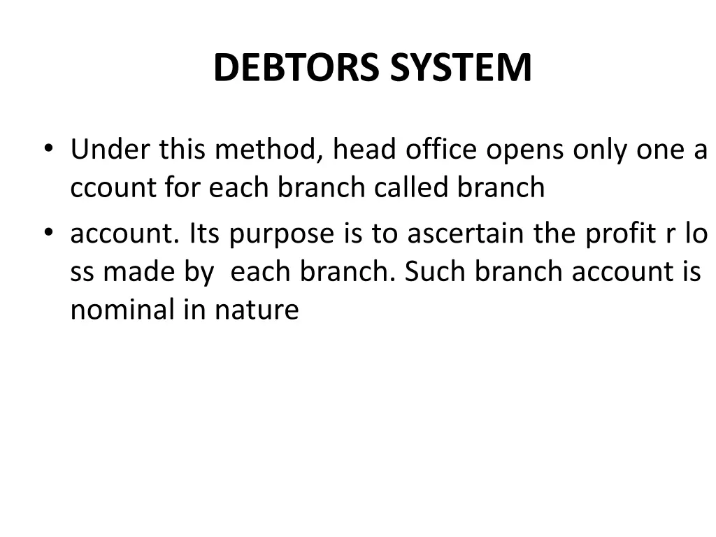 debtors system