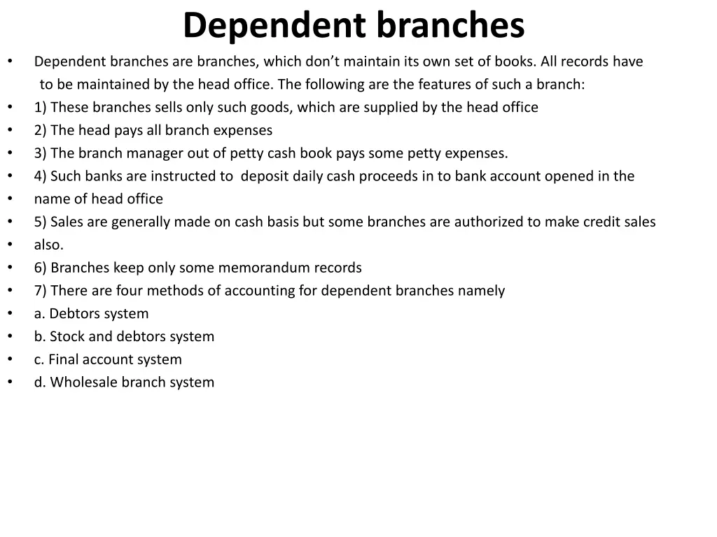 dependent branches dependent branches