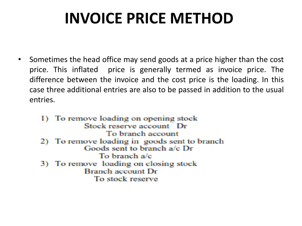 invoice price method