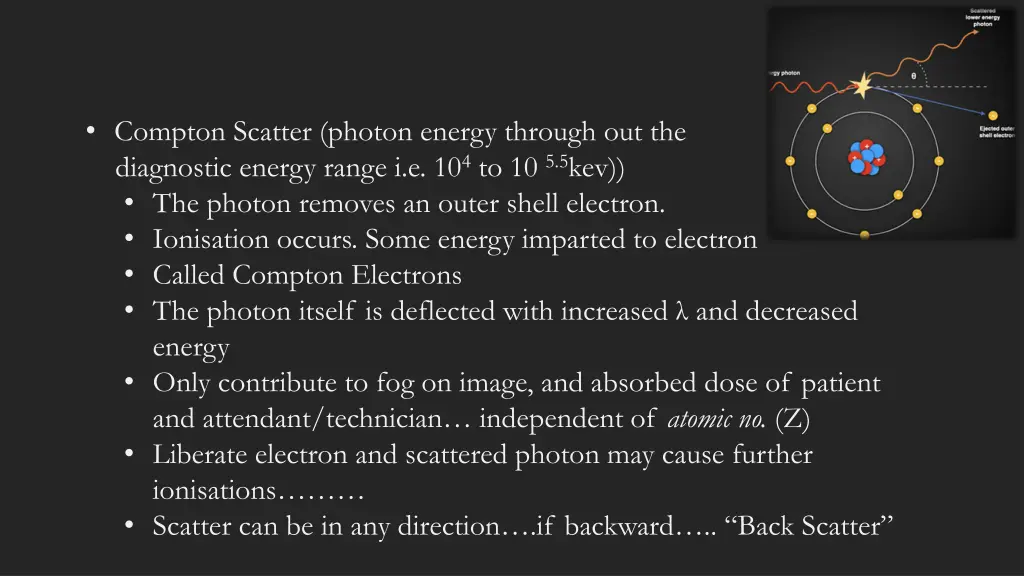 compton scatter photon energy through