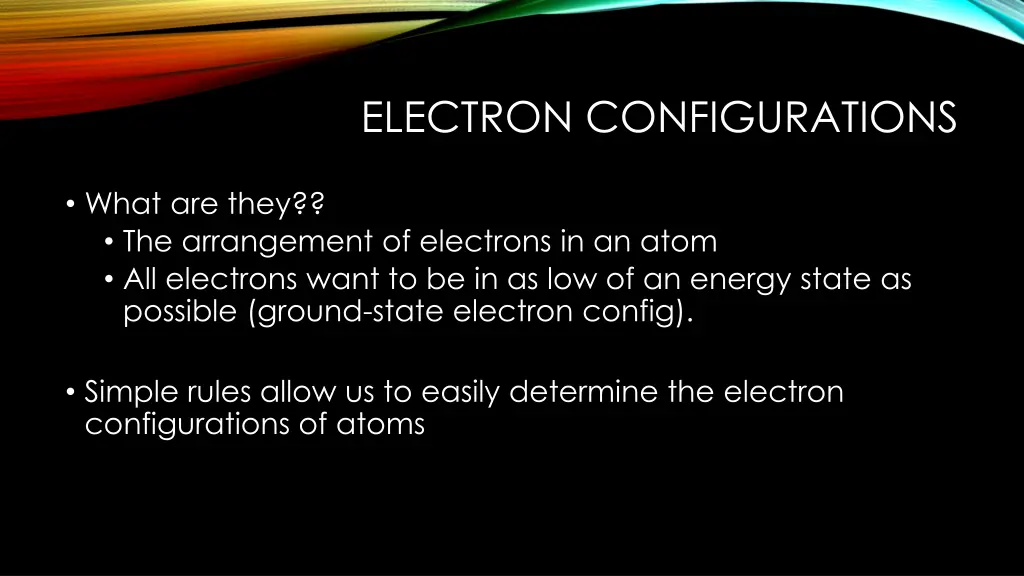 electron configurations