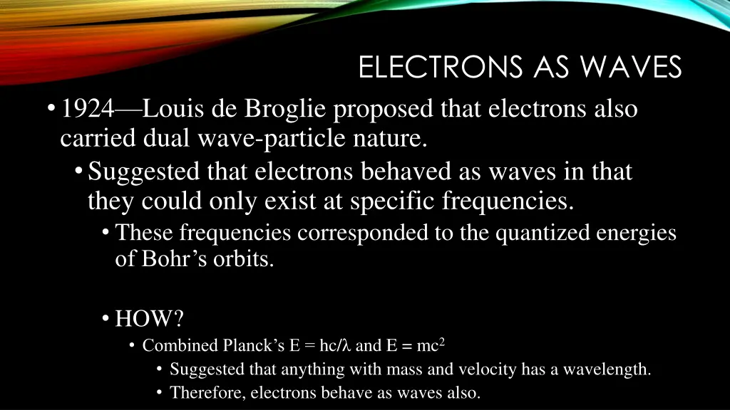 electrons as waves