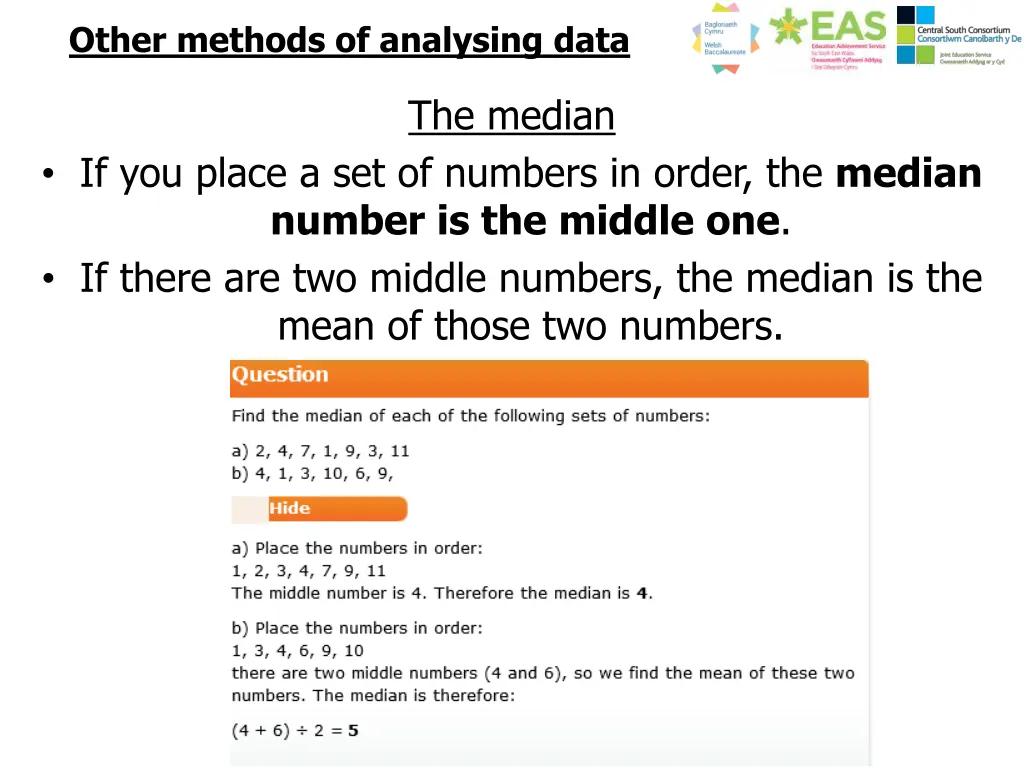 other methods of analysing data 1