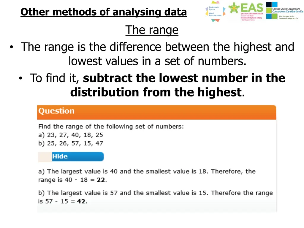 other methods of analysing data 3