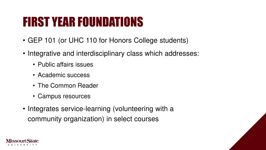 first year foundations