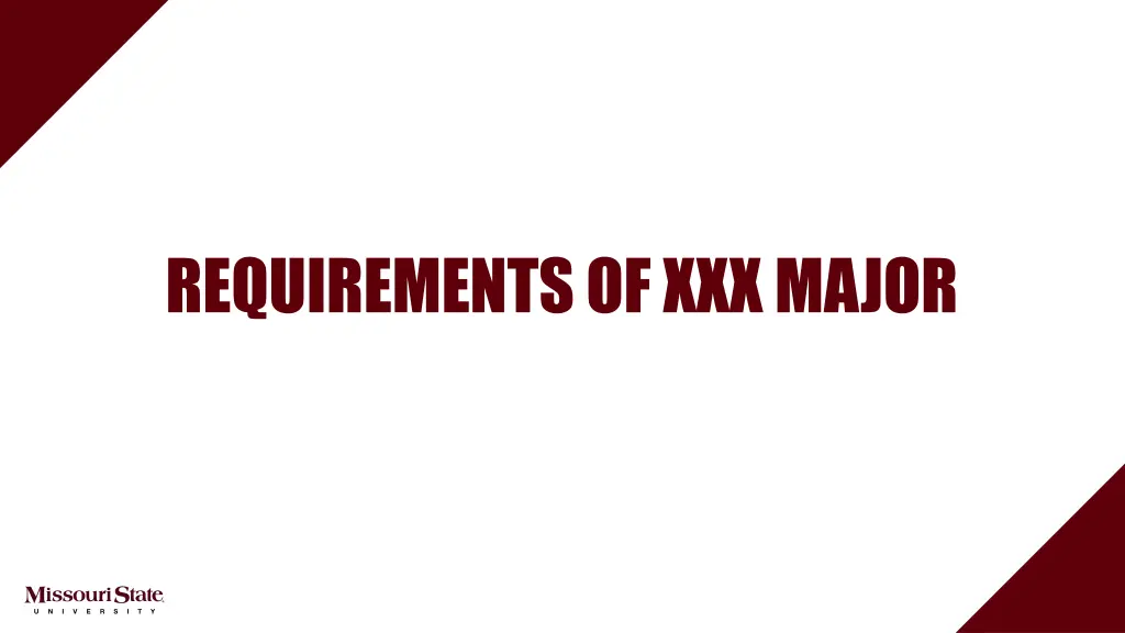 requirements of xxx major